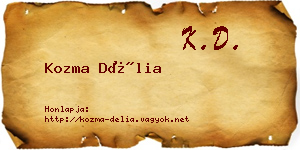 Kozma Délia névjegykártya